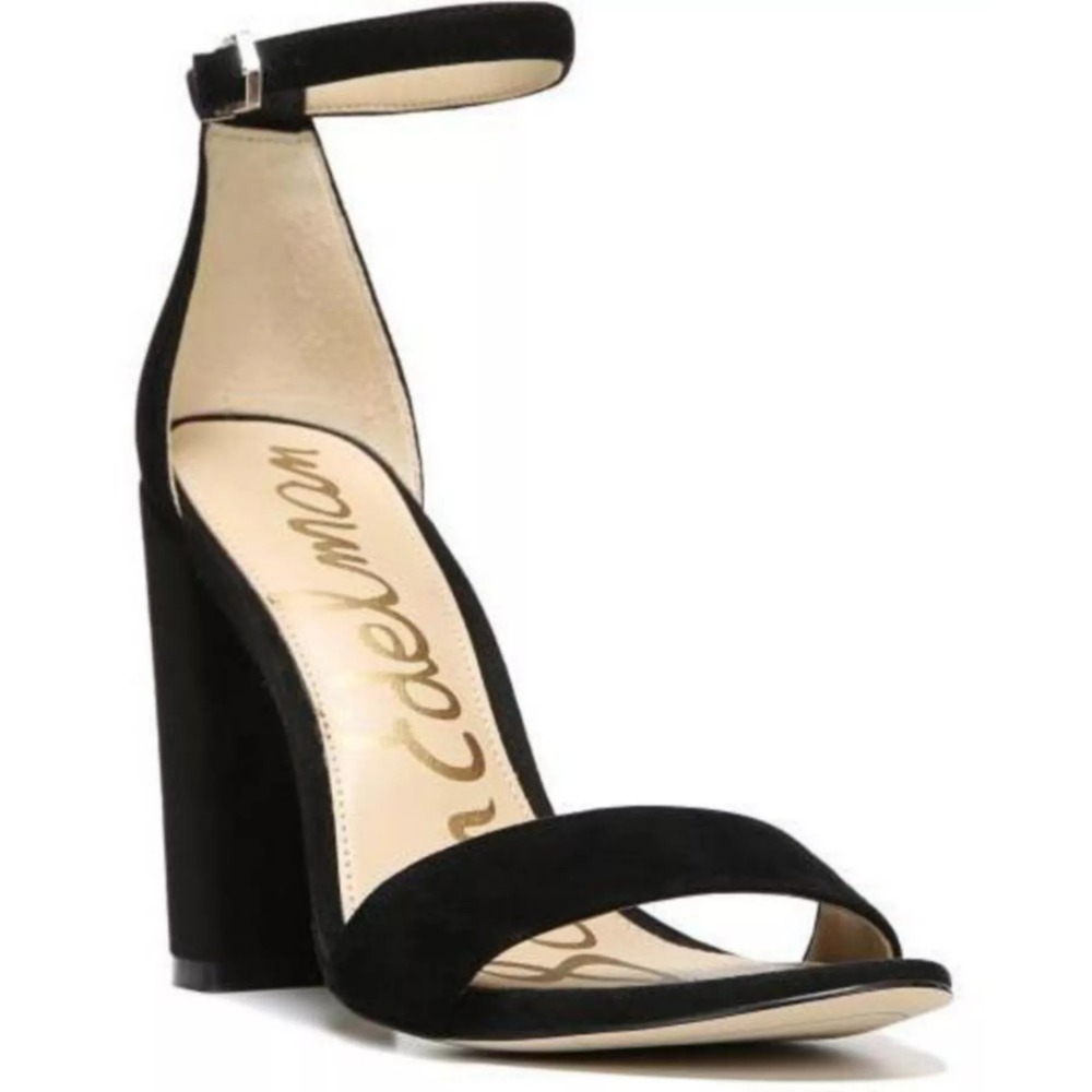 Sam Edelman Womens Size 8.5M Yaro Dress Sandals in Black Calf Leather $100 S2